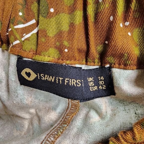 I Saw It First Paint Splatter Pants in Green Acid Print Size 10 - Picture 8 of 8